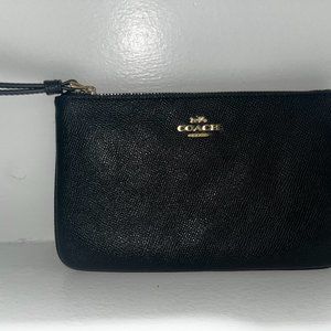 Coach Polished Pebble Leather Small Wristlet